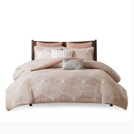 Gracie Mills - Anibal Shabby Chic Cotton Jacquard Comforter Set - Blush