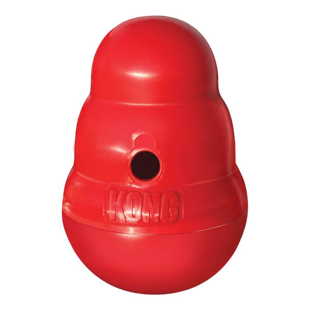 Front. KONG - Kong Wobbler Treat Ball in Large - Red.