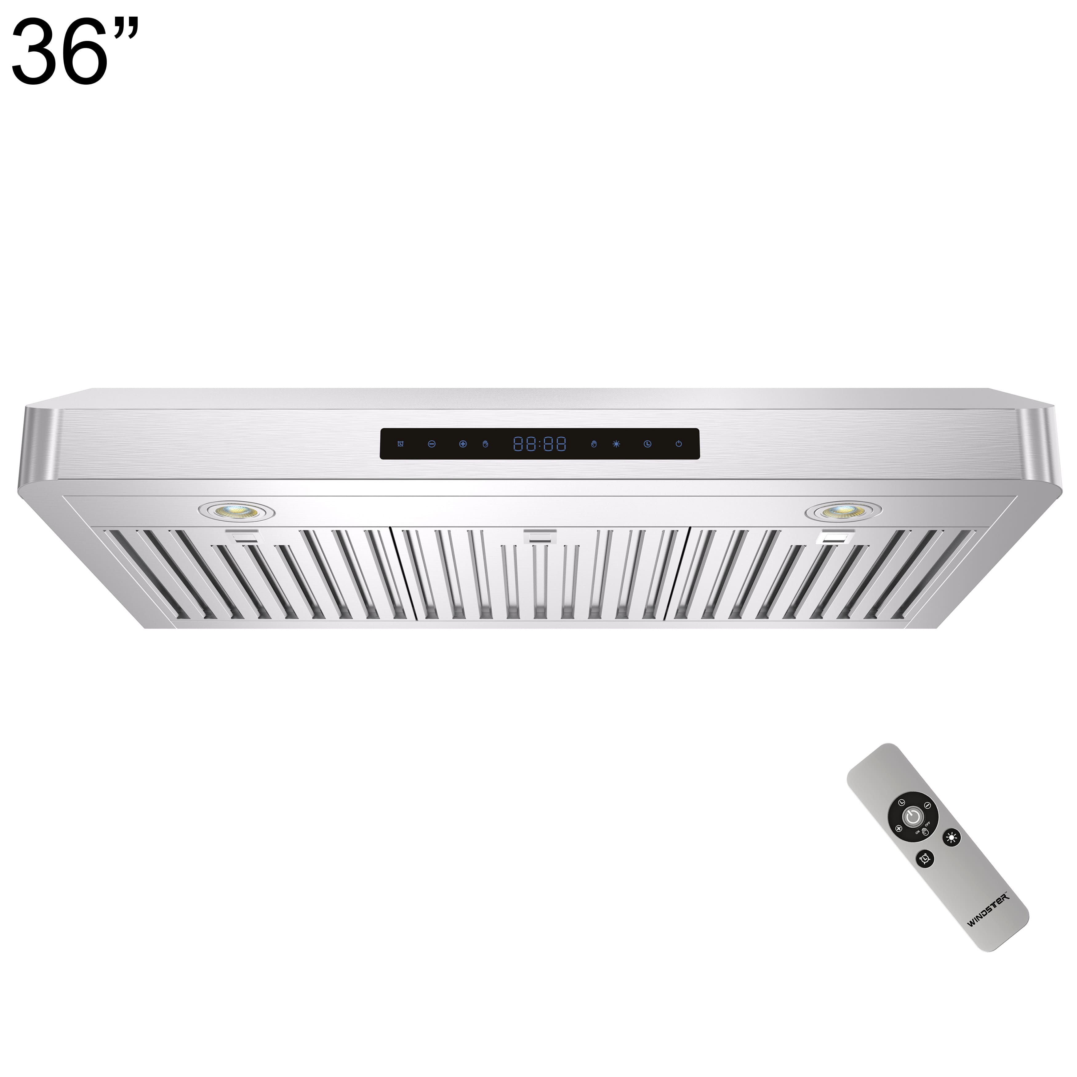 Windster Hoods - 36 inches - Externally Vented - Under cabinet Range Hood - Stainless Steel - Front_Zoom