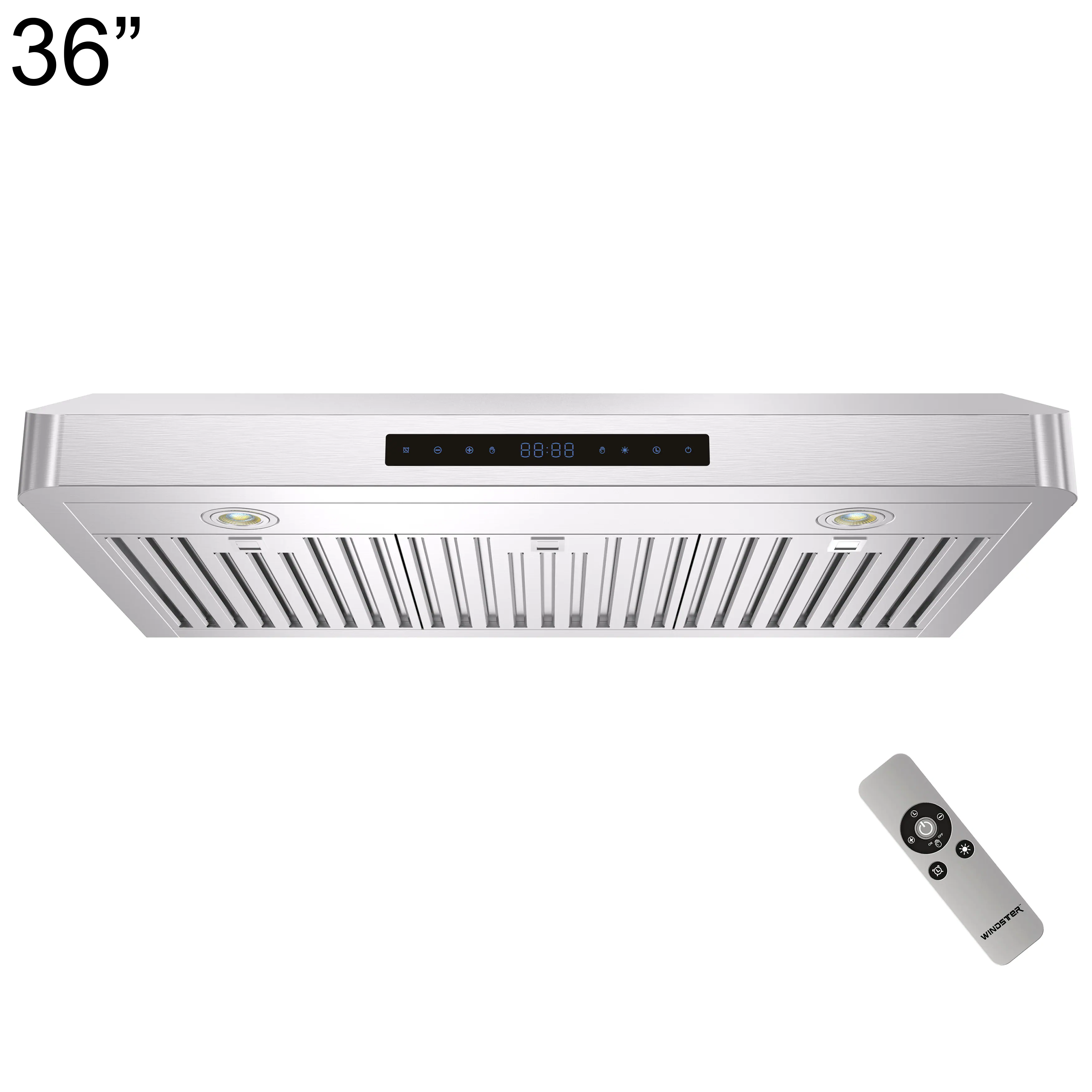 Windster Hoods - 36 inches - Externally Vented - Under cabinet Range Hood - Stainless Steel