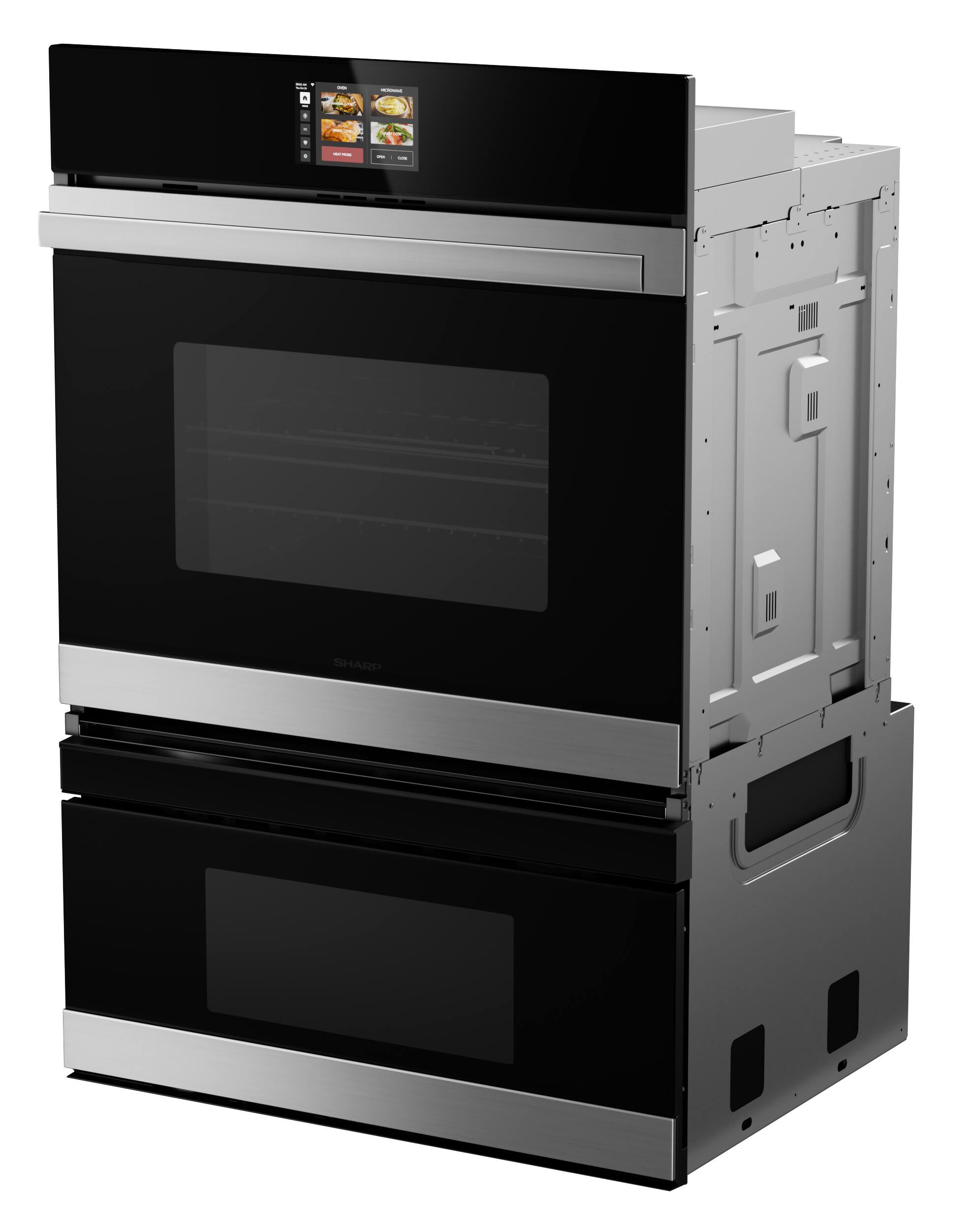 Alt View 6. Sharp - 30 In Smart Convection Wall Oven and Microwave Drawer Combination for Single Cutout with Alexa Compatibility (SWB3085HS) - Stainless Steel.