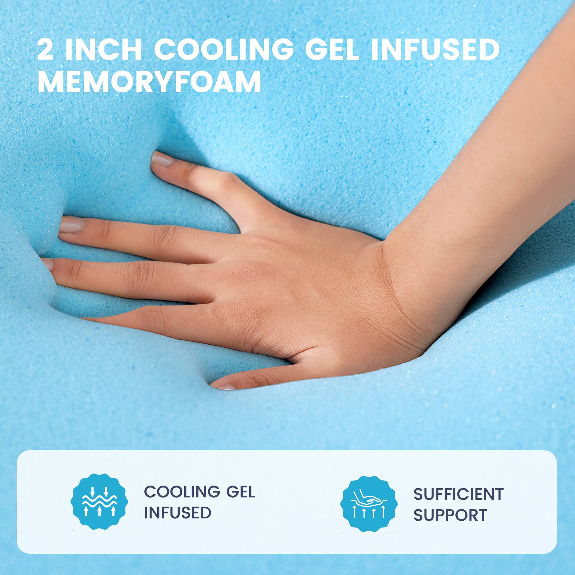 2 INCH COOLING GEL INFUSED MEMORYFOAM

COOLING GEL INFUSED
SUFFICIENT SUPPORT
