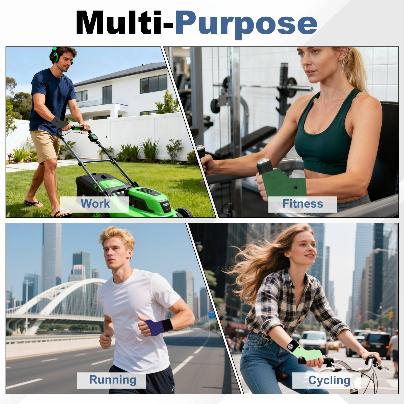 Multi-Purpose

Work  
Fitness  
Running  
Cycling