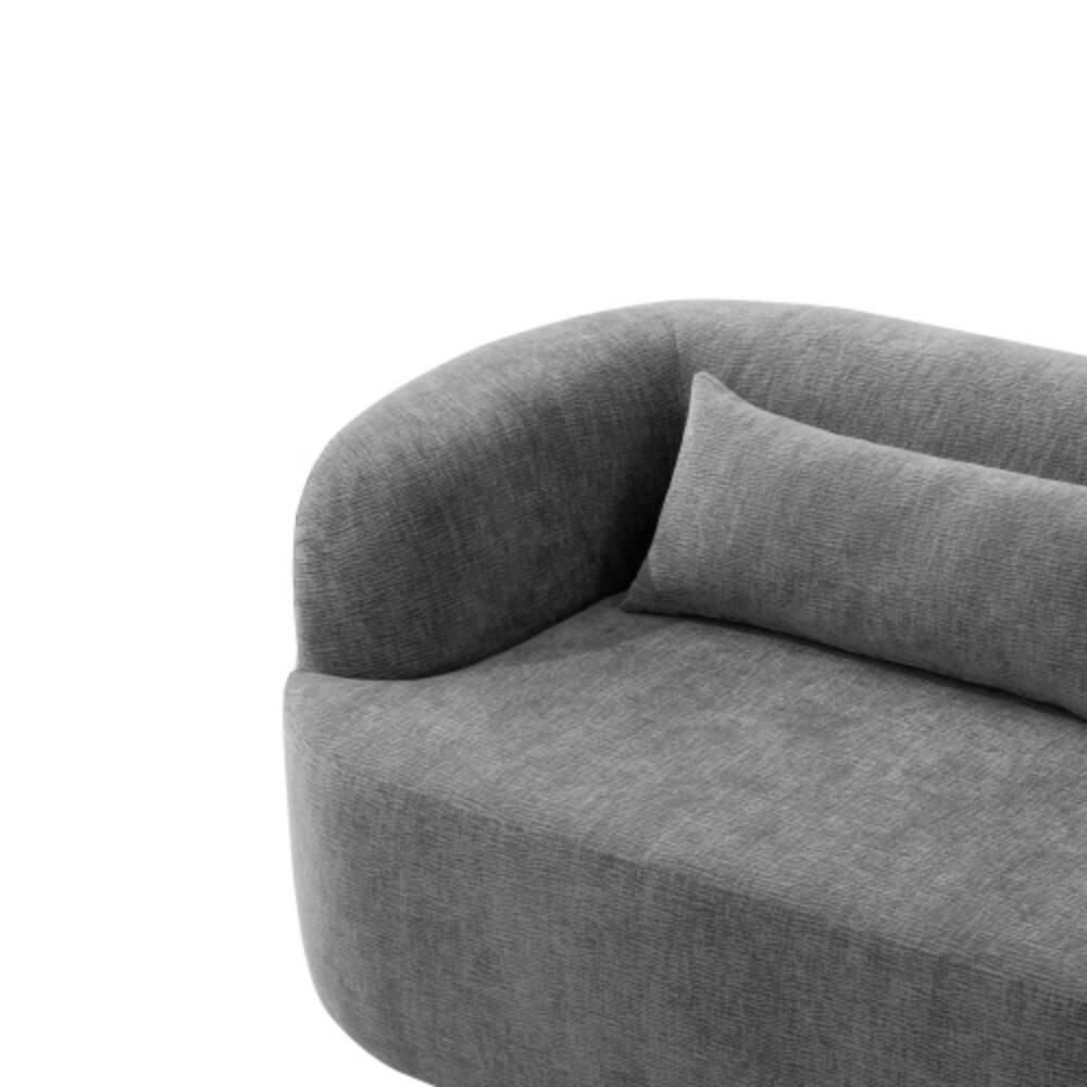 Alt View 4. LUCKY ONE - 86" Boneless Chenille Cloud Sofa No Assembly w/ 4 Pillows High Density Foam - Gray.