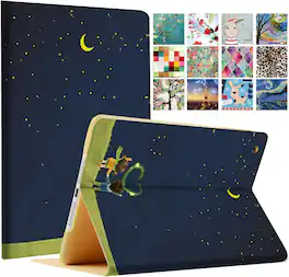 DuraSafe Cases - iPad Pro 9.7" 2016 Folio Smart Case with Dual-Angle Stand A1673 A1674 A1675 - Night Sky