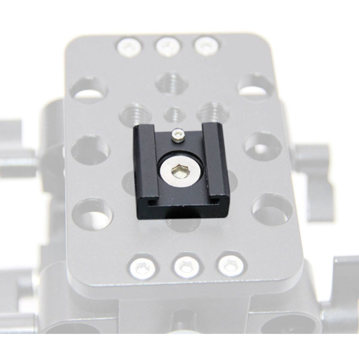 Alt View 5. CAMVATE - CAMVATE 1/4"-20 Mount to Shoe Adapter for Flash Light DSLR Rig, Blackmagic, Cinema Camera, Cage, Black.