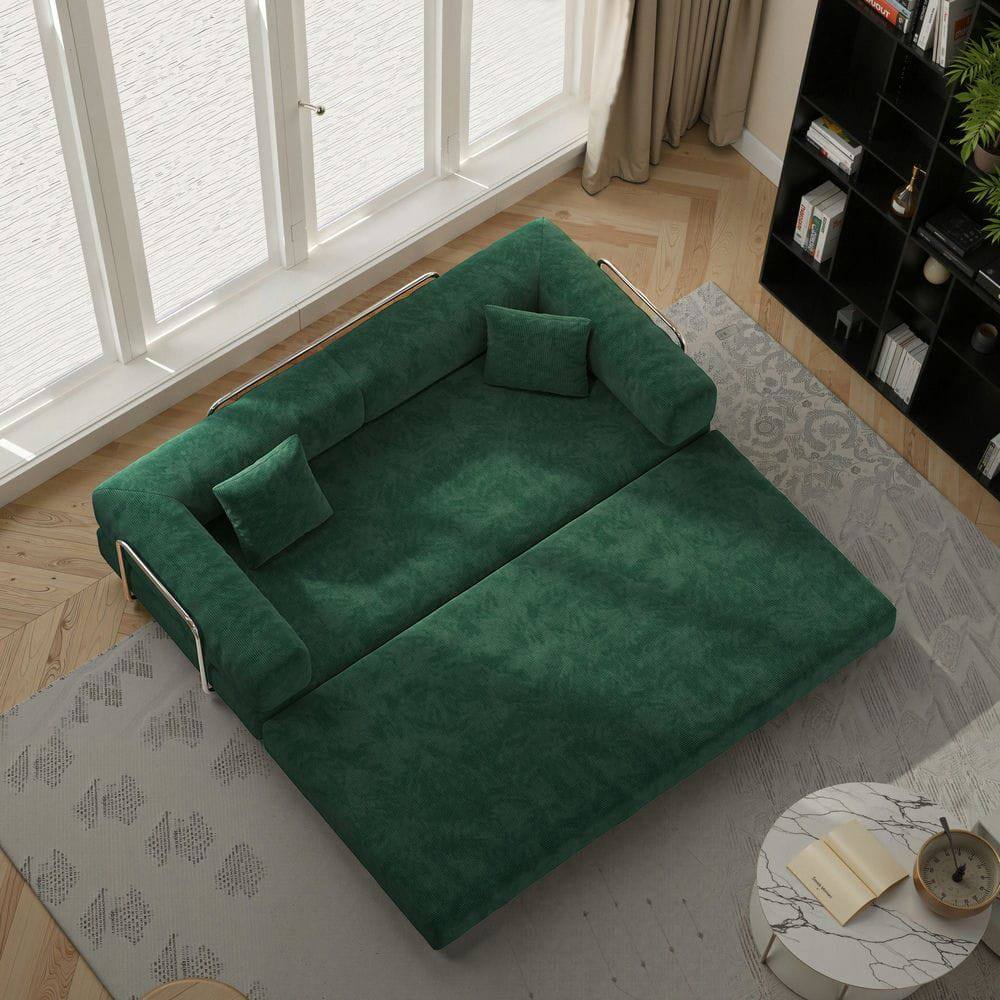 Alt View 8. Kadyn - 78.8" Modular Floor Sofa, Convertible Pudding Block Sectional with Armrests, Ready to Use, Green - Green.