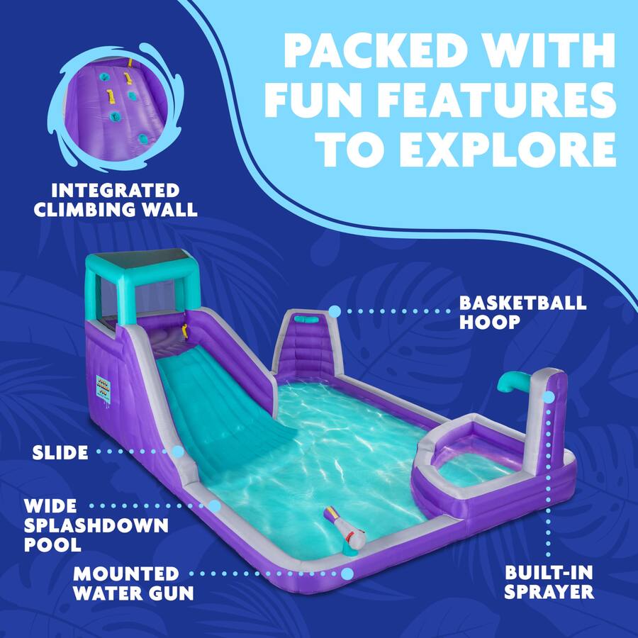 Sunny Fun Four Corner Inflatable Water Slide Park With Climbing Wall sunny-fun-four-corner-inflatable-water-slide-park-with-climbing-wall