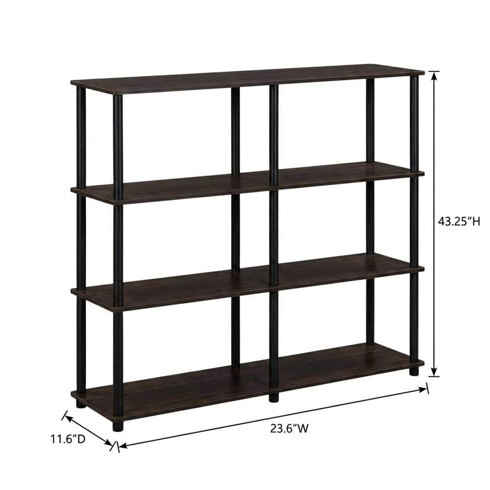 FurniFact - Wood bookcase in finish with a sleek, modern design for versatile storage - Dark Cherry/Black price history on PriceWatchPro