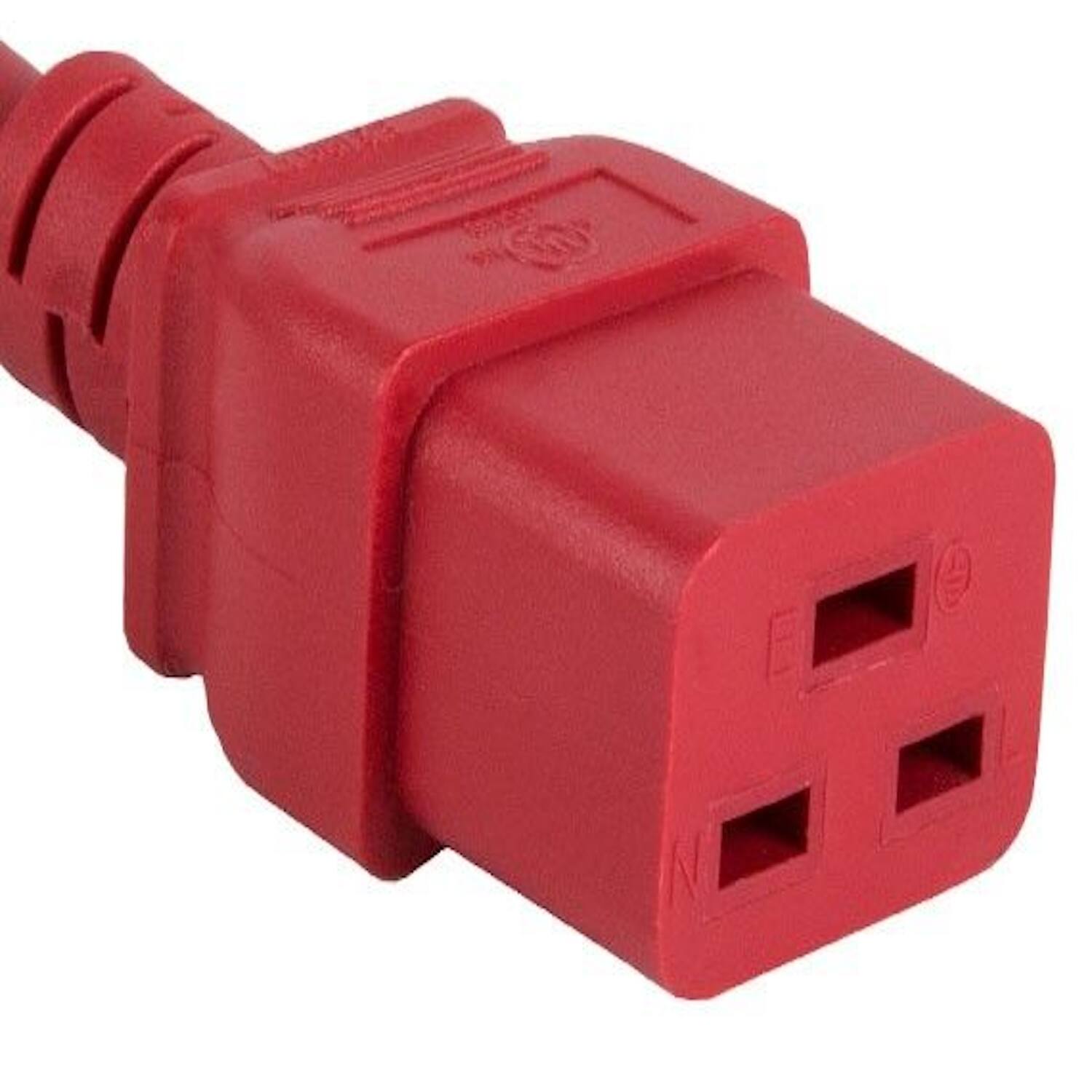Left. Sanoxy - SANOXY Cables and Adapters; 4ft 14 AWG 15A 250V Power Cord (IEC320 C14 to IEC320 C19), Red - Red.