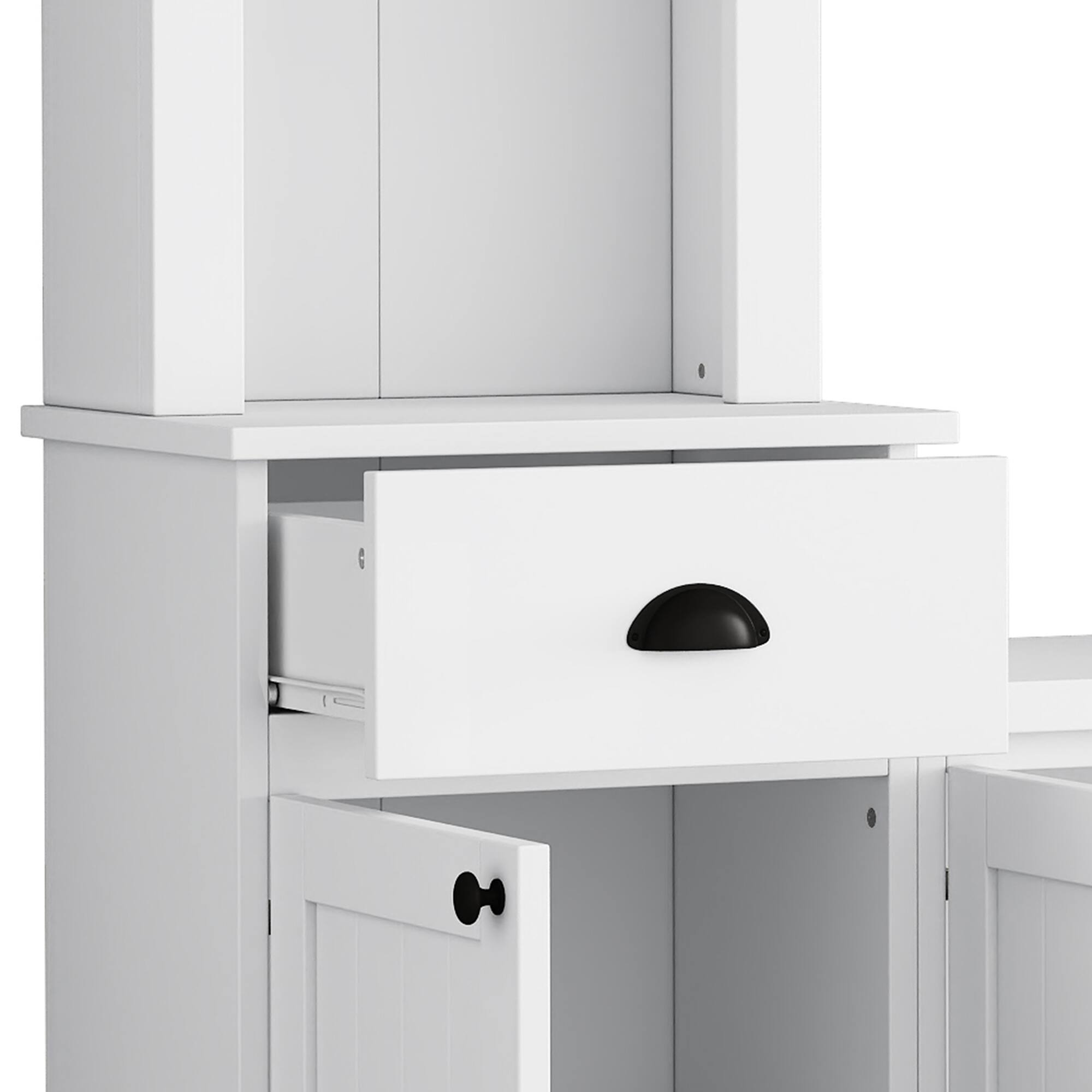 Alt View 5. CheryLife - 103 in.White Modern Entertainment Center Wall Unit with Bridge for TVs Up to 75'' - White.