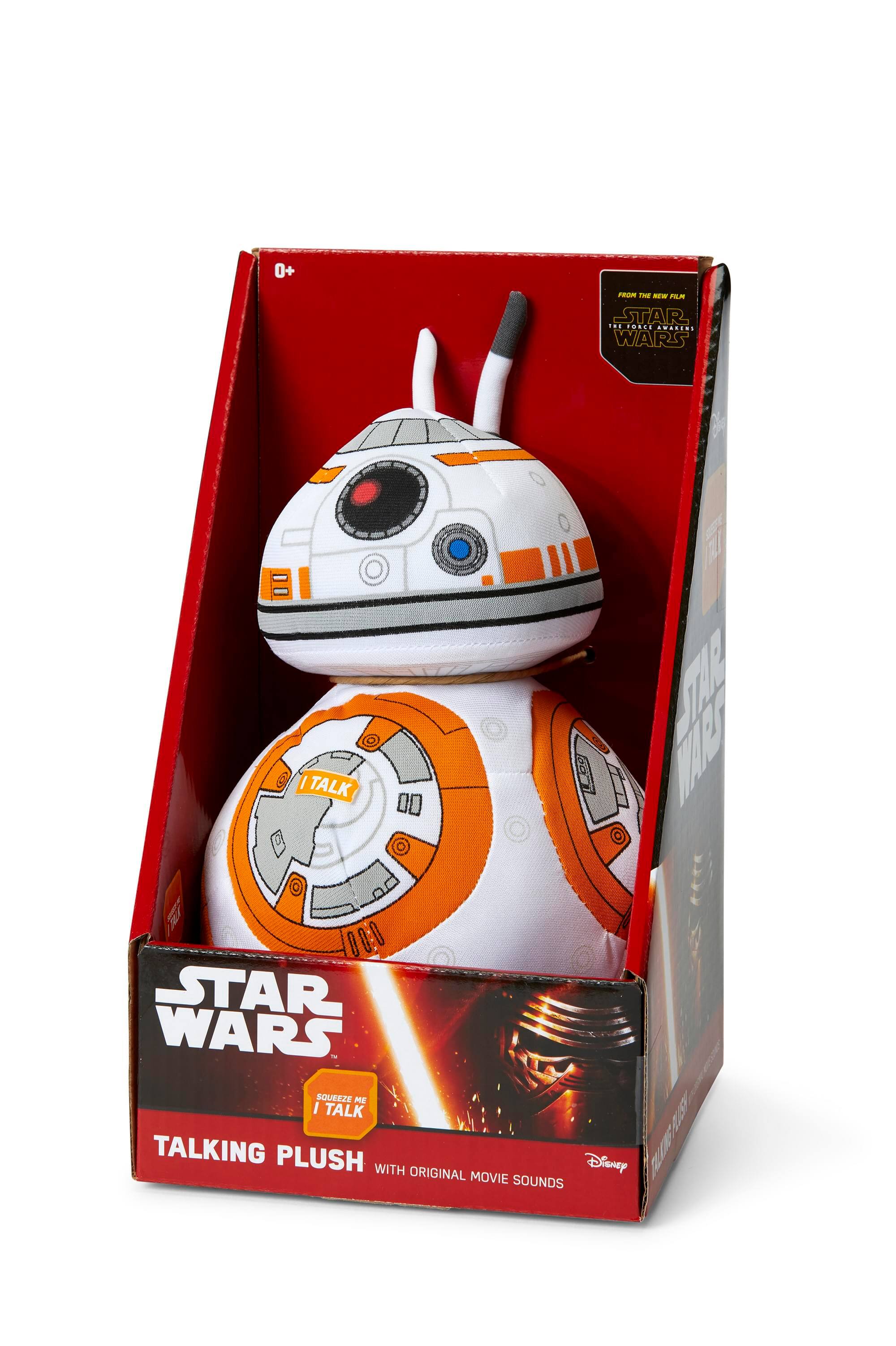 0+ Fc THE NEW FILM STAR WARS  
I TALK 00  
I STAR WARS SOUREZE ME I TALK 4 TALKING PLUSH Disney  
WITH ORIGINAL MOVIE SOUNDS