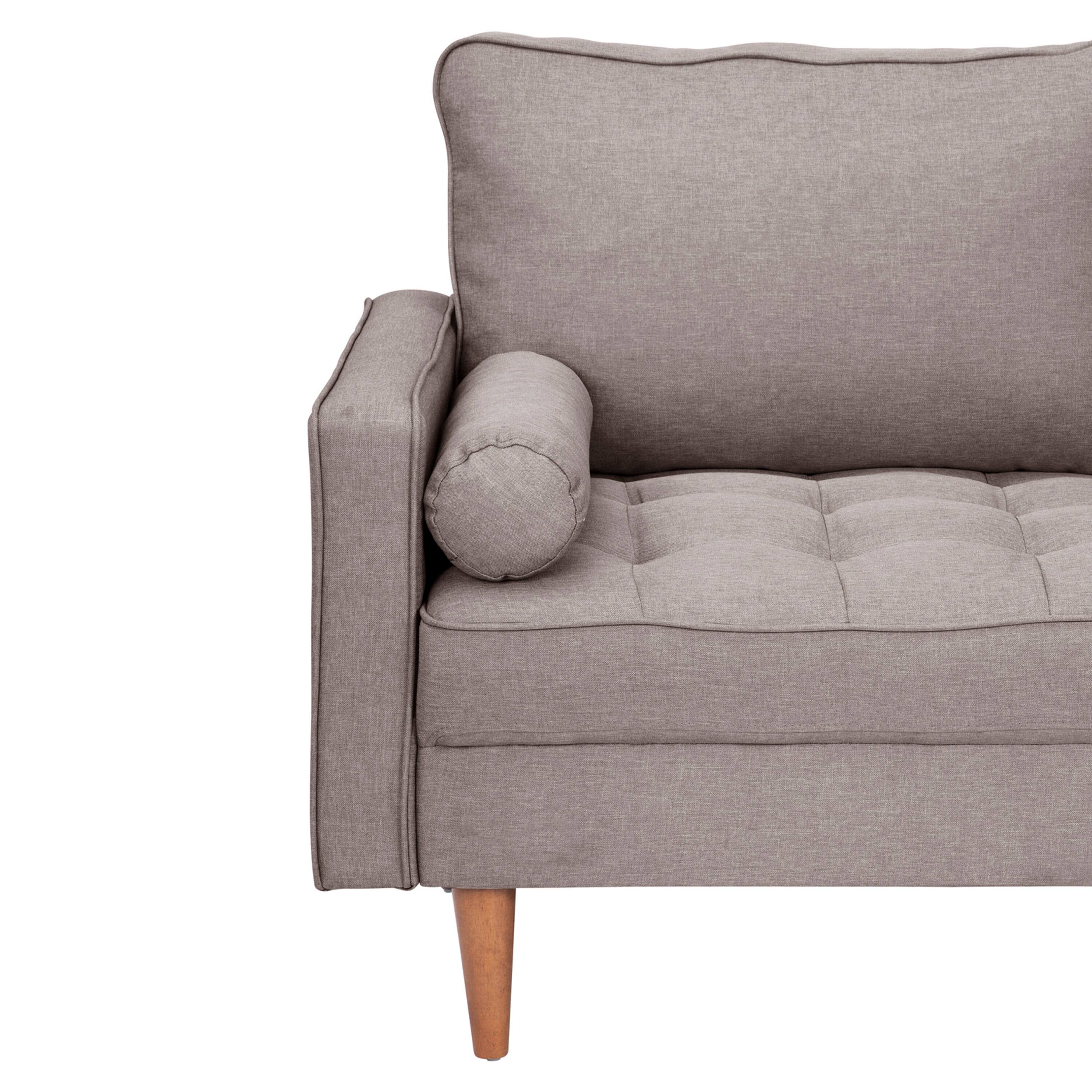 Alt View 10. Emma + Oliver - Holden Upholstered Mid-Century Modern Pocket Spring Loveseat with Wooden Legs and Removable Back Cushions - Slate Gray.