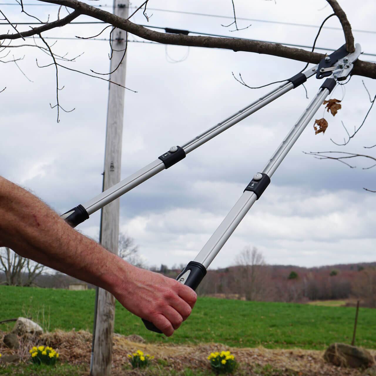 Alt View 5. Kings County Tools - Ratcheting Pruning Loppers with Telescoping Handles 26–40", Heavy-Duty Bypass Cutter for 2" Branches.