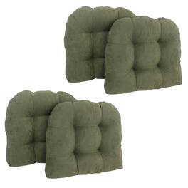 Blazing Needles - 19-inch U-Shaped Micro Suede Tufted Dining Chair Cushions (Set of 4) - Sage