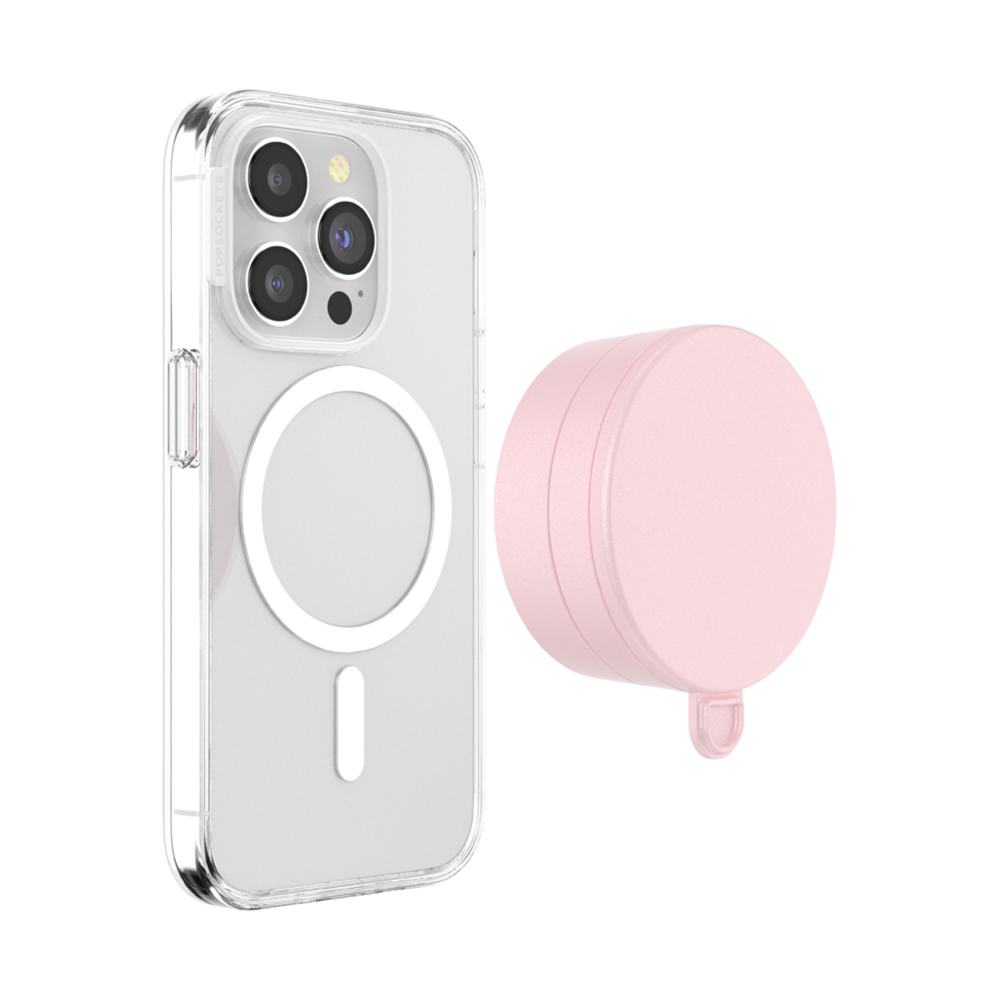 Left. PopSockets - Multi-Surface Magnetic Suction Phone with MagSafe for Mobile Phones - Metallic Dusty Rose.