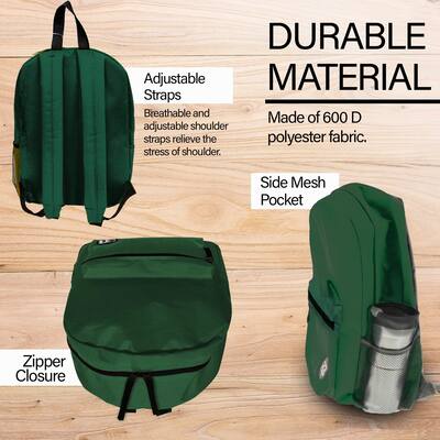 BAZIC 16" Green Basic Collection Backpack BAZIC 16" Green Basic Collection Backpack