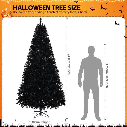Halloween Tree Size  
Halloween tree, adding a touch of mystery to your home.  

- 243cm/96inch  
- 175cm/68.9 inch  
- 130cm/51inch