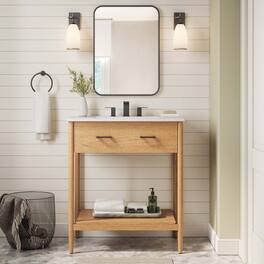 Zaire Bathroom Vanity Basin Included by Modway - Natural White
