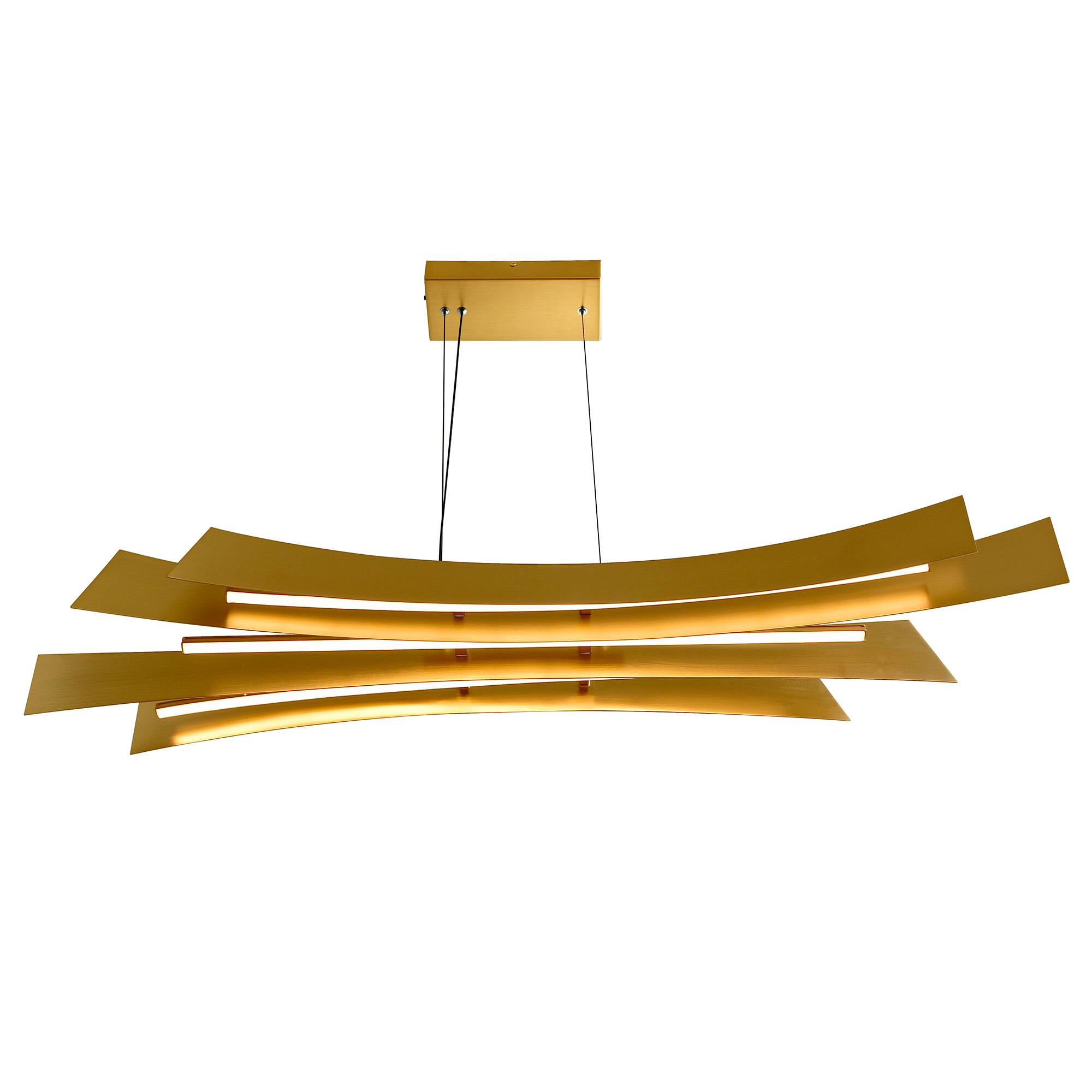 Left. CWI Lighting - Candora Integrated LED Brass Island/Pool Table Light - Brass.
