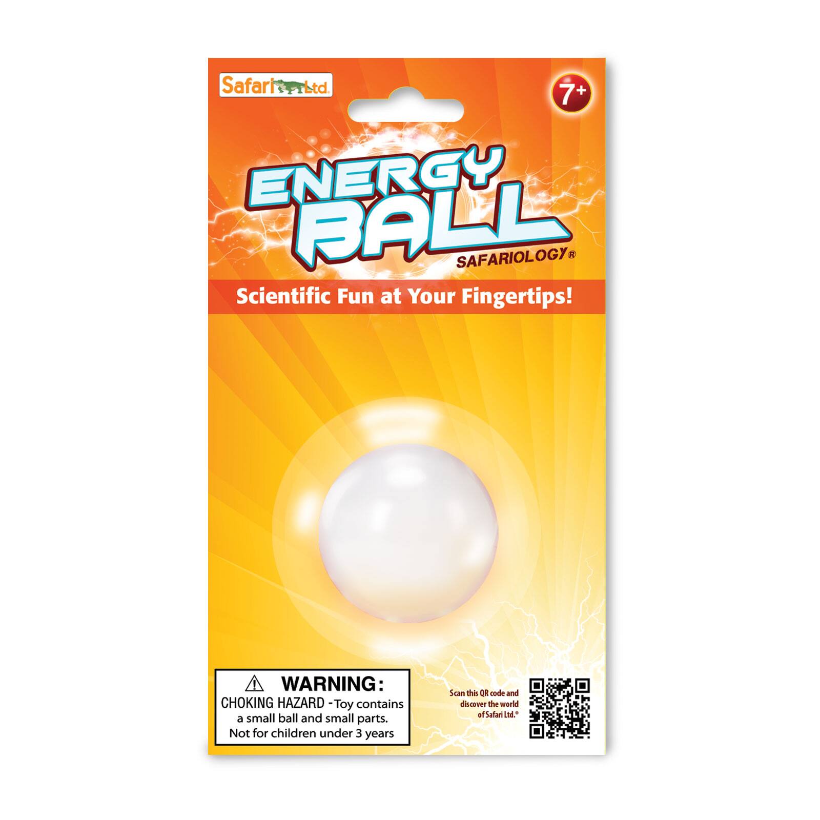 Safari Ltd 7+ ENERGY BALL SAFARIOLOGY Scientific Fun at Your Fingertips!  
WARNING: CHOKING HAZARD - Toy contains a small ball and small parts. Not for children under 3 years  
Scan this QR code and discover the world of Safari Ltd.