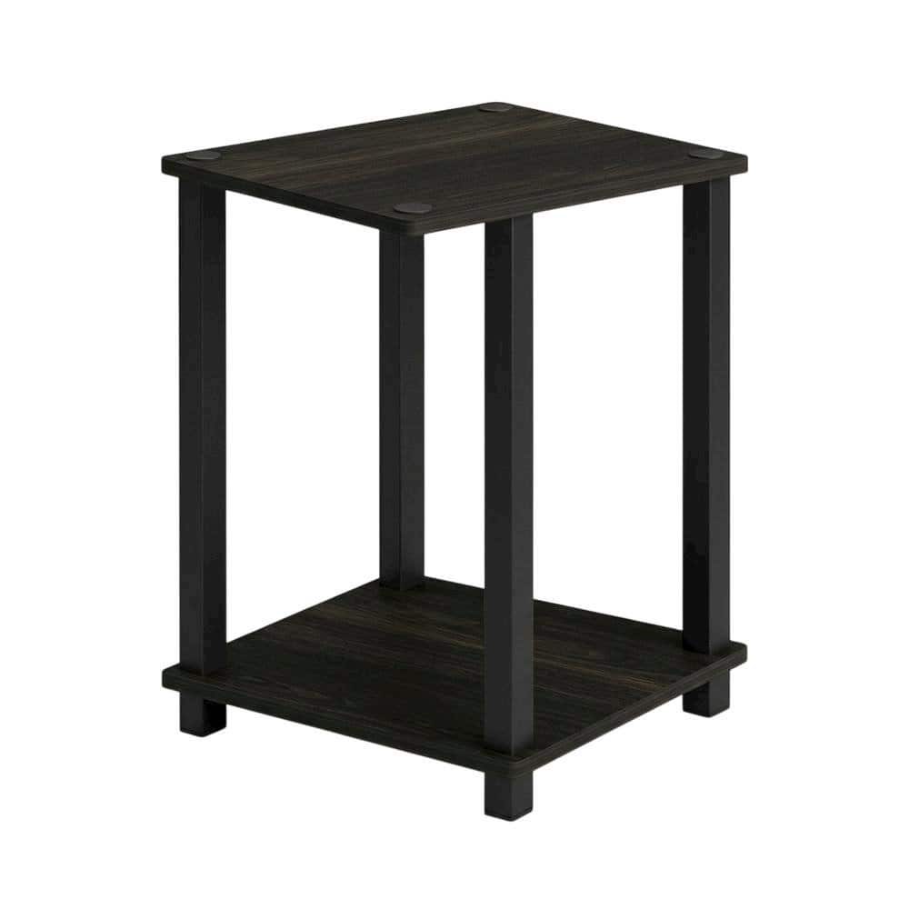 FurniFact - Nightstand Set with Engineered Wood Finish and Compact Design - Espresso/Black