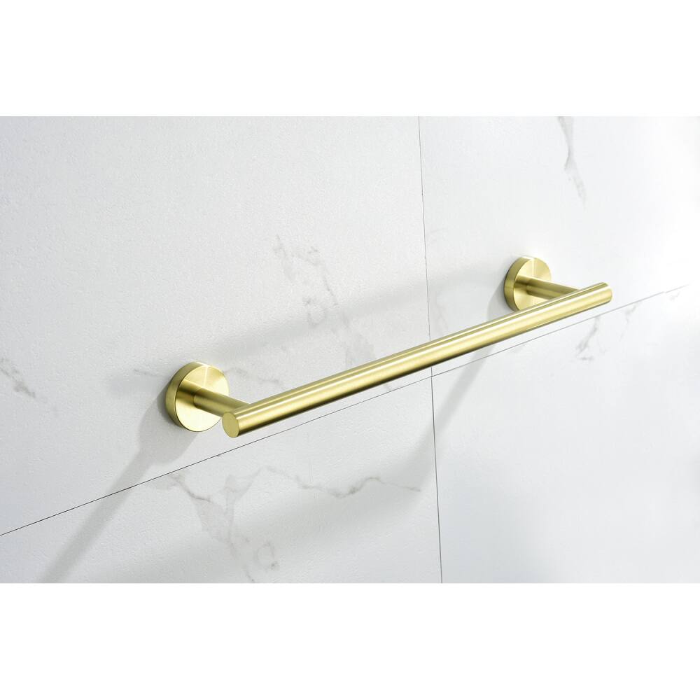 Alt View 3. JUJABU - 3-Pieces Towel Bar Bathroom Hardware Accessories Set Brushed Gold - Brushed Gold.