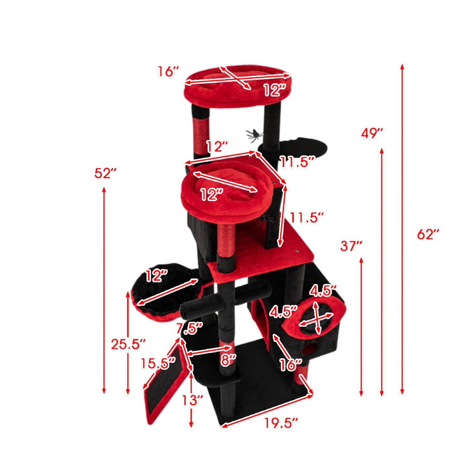 16" 12" 52" 12" 12" 49" 11.5" 11.5" 37" 62" 12" 7.5" 25.5" 15.5" 8" 4.5" 4.5" 16" 13" 19.5"