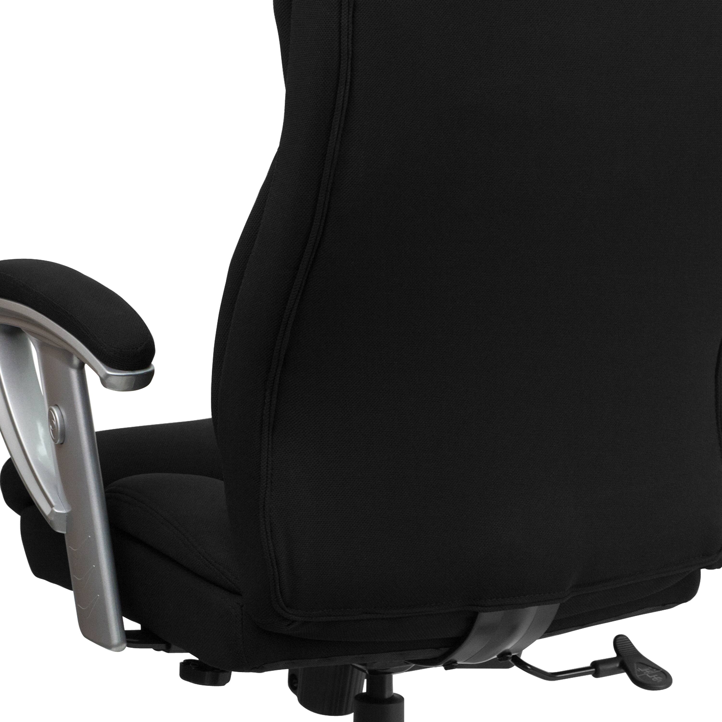 Alt View 9. Emma + Oliver - 400 lb. Big & Tall High Back Ergonomic Office Chair, Silver Adjustable Arms - Black Fabric.