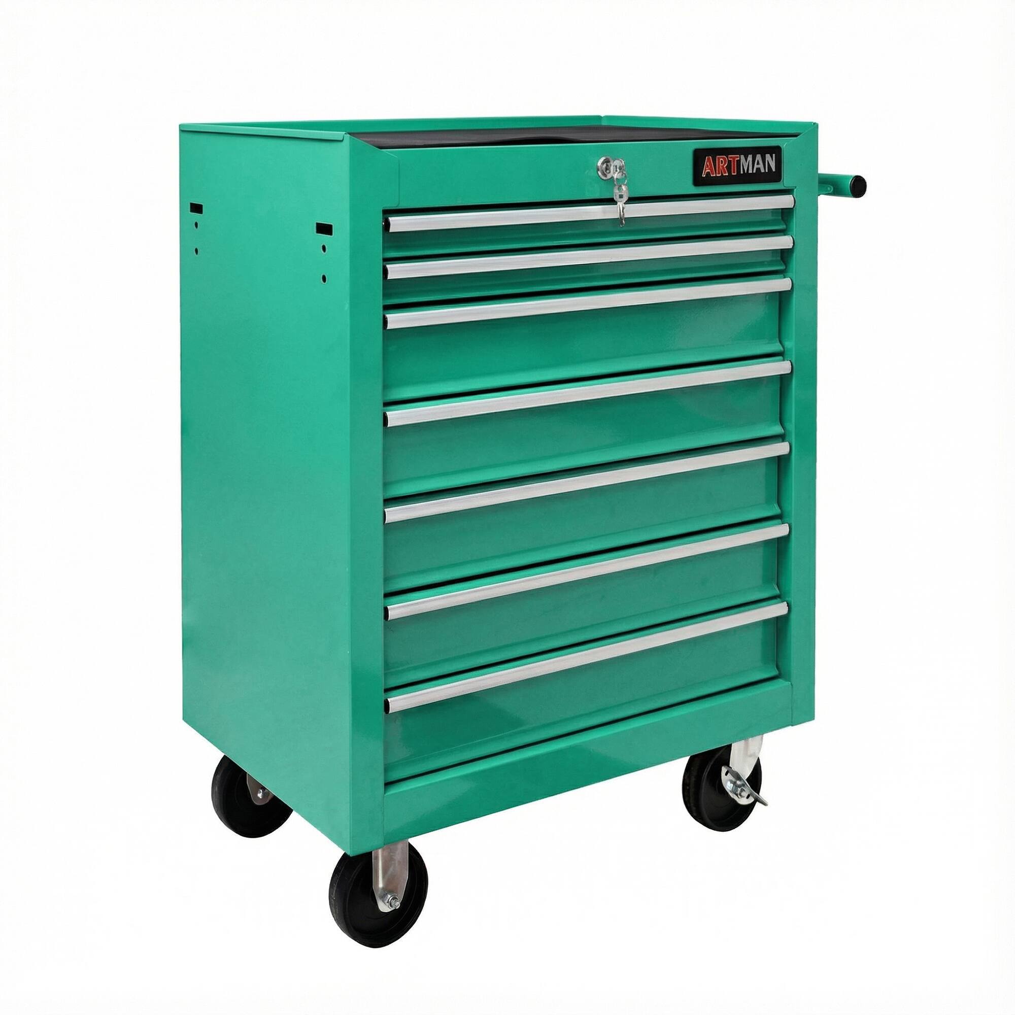 Angle. LOVMOR - 7 DRAWERS MULTIFUNCTIONAL TOOL CART WITH WHEELS.