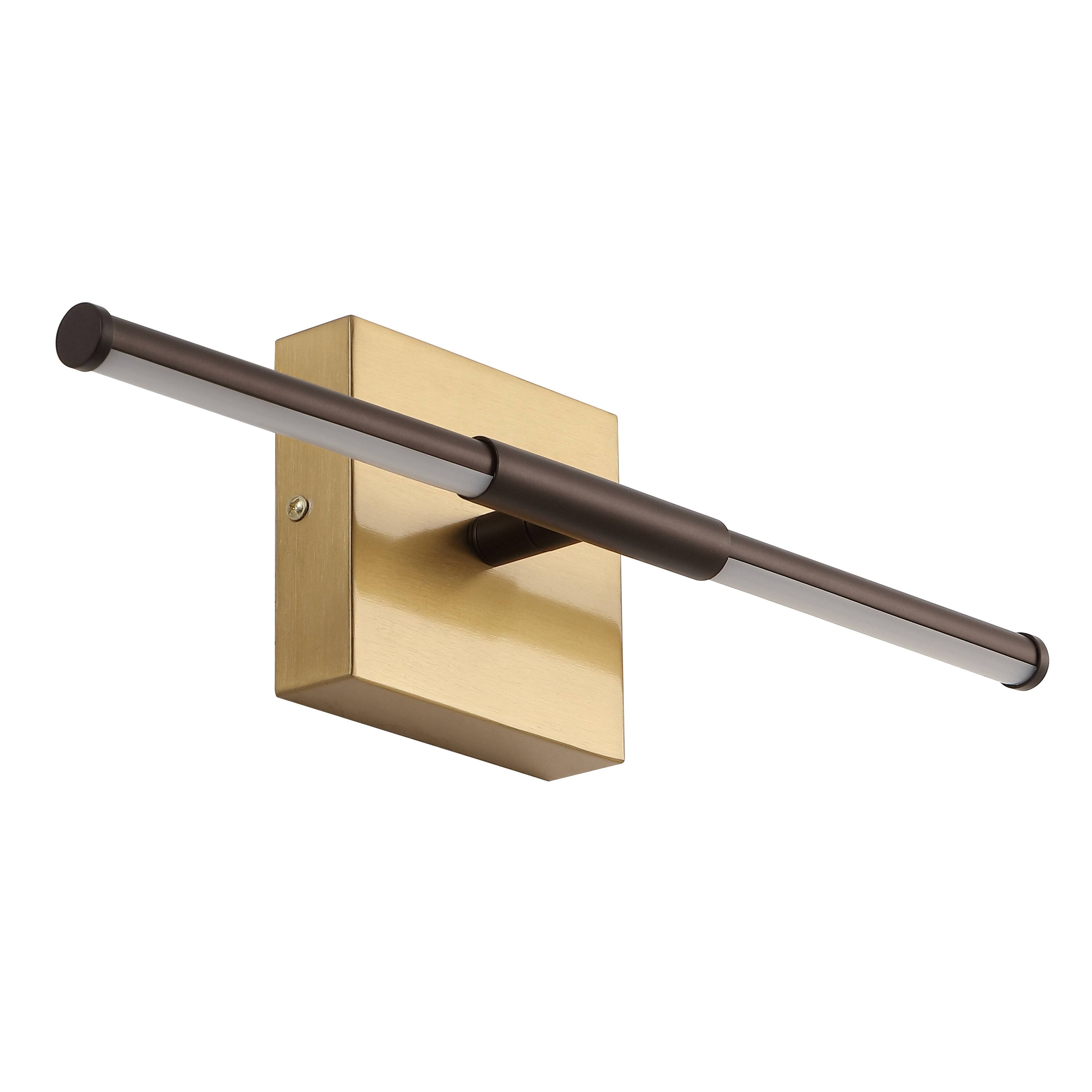 Alt View 9. Jonathan Y - McKenna 16.25" Modern Minimalist Dimmable Integrated LED Metal Wall Sconce, Oil Rubbed Bronze/Brass Gold - Oil Rubbed Bronze/Brass Gold.