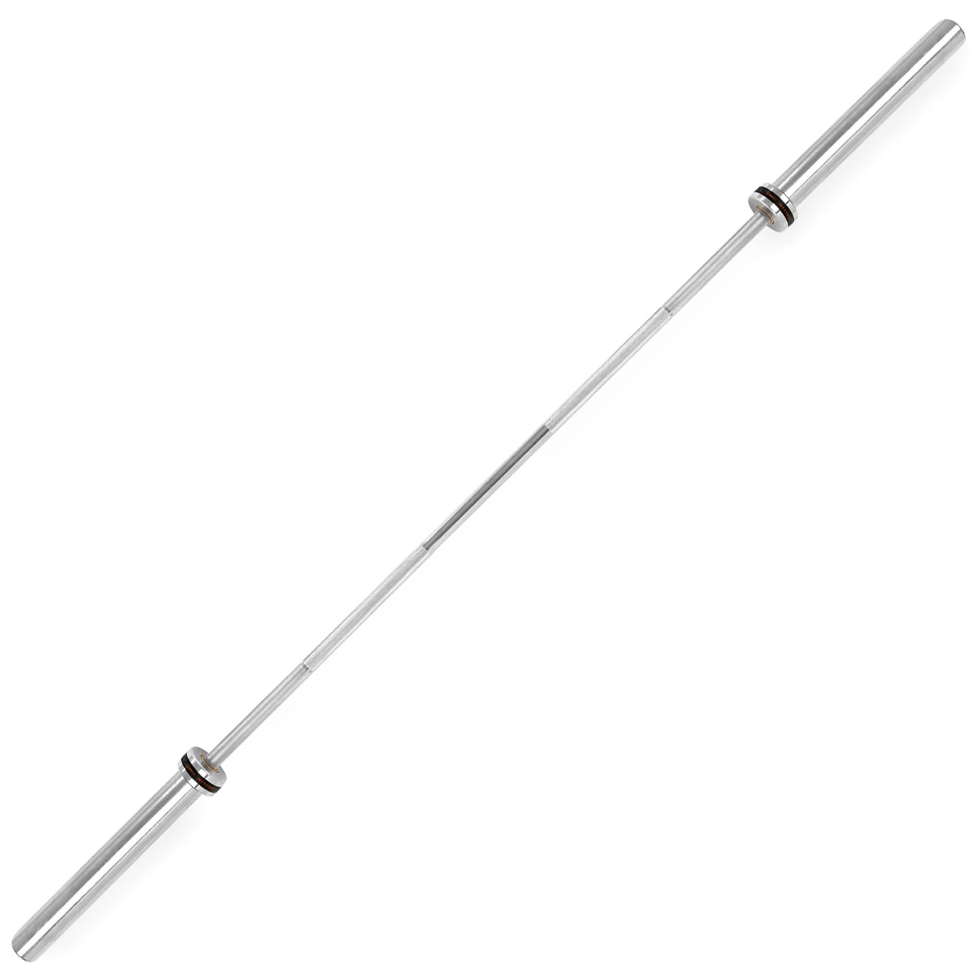 Sunny Health & Fitness - 79” (6.6 ft) Olympic Barbell Bar - Silver