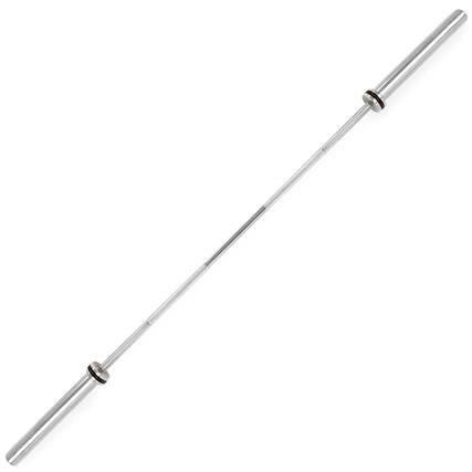 Front. Sunny Health & Fitness - 79” (6.6 ft) Olympic Barbell Bar - Silver.