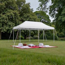 Hivvago - 10x20 FT Durable Pop-Up Shade Canopy with Adjustable Frame and Carry Case - White