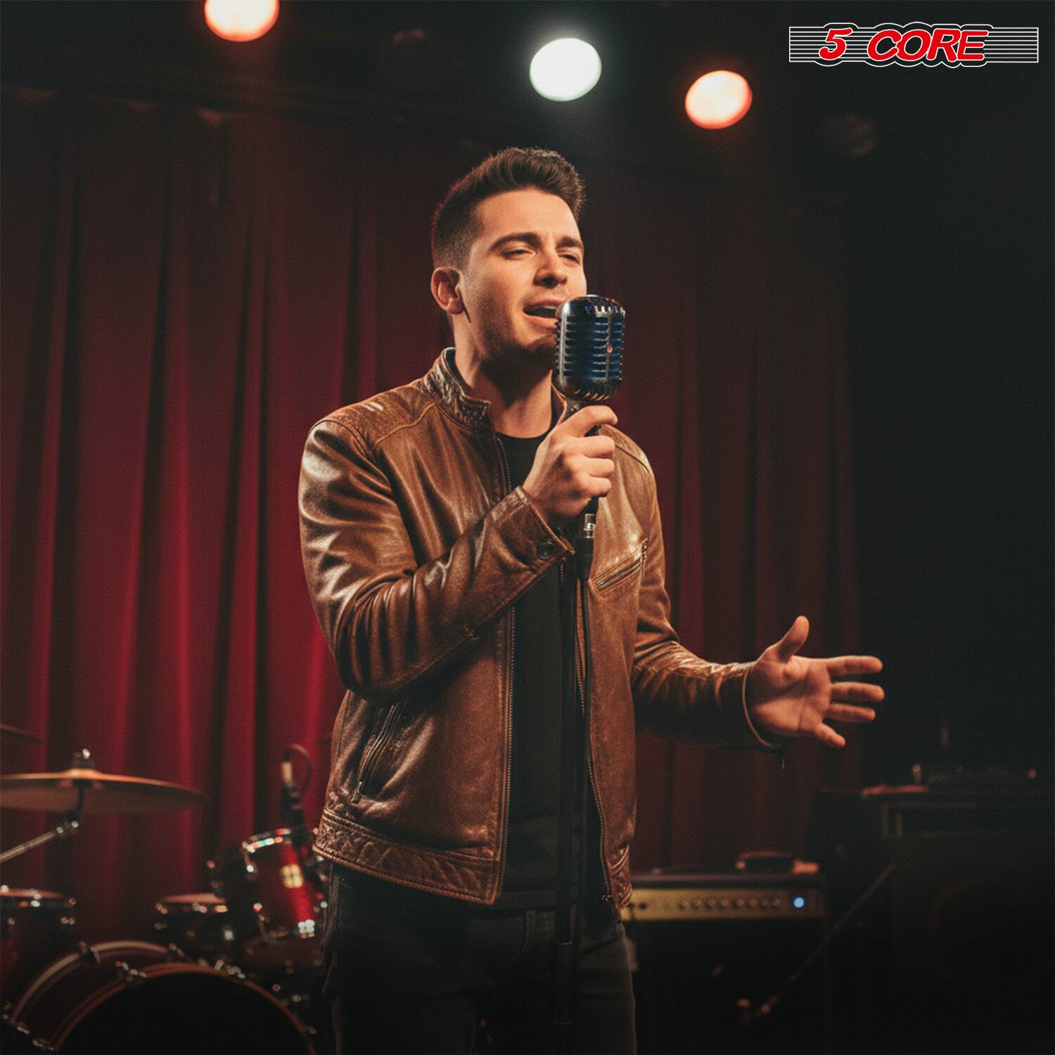 Alt View 7. 5 CORE - 5 Core Retro Dynamic Vocal Microphone Vintage Classic Mic-RTRO MIC CH BLK-BLU.