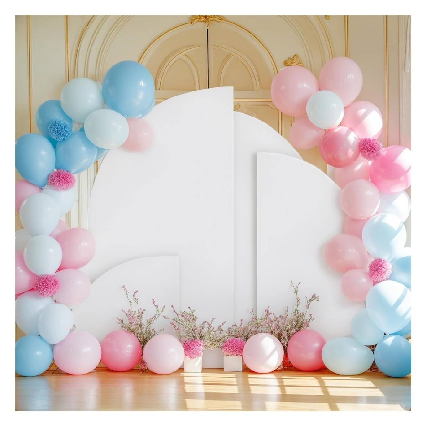 Alt View 3. GARVEE - Set of 4 Wedding Arch Cover, Spandex Fitted 2-Sided Backdrop Covers for Arch Stand - WHITE.