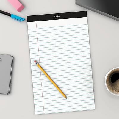 Alt View 7. Staples - Notepads, 8.5" x 14" , Wide Ruled, 50 Sheets/Pad, Dozen Pads/Pack  - White.