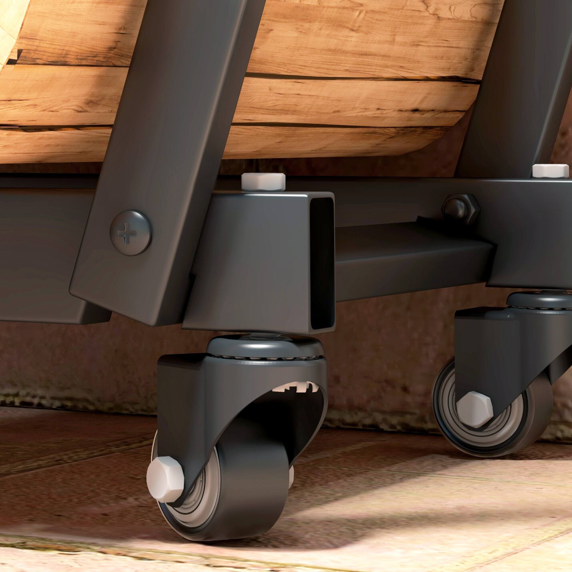 Alt View 5. Outsunny - Outsunny 31 Inch Firewood Rack Outdoor Indoor Wood Storage with Swivel Casters, Metal Firewood Holder - Black.