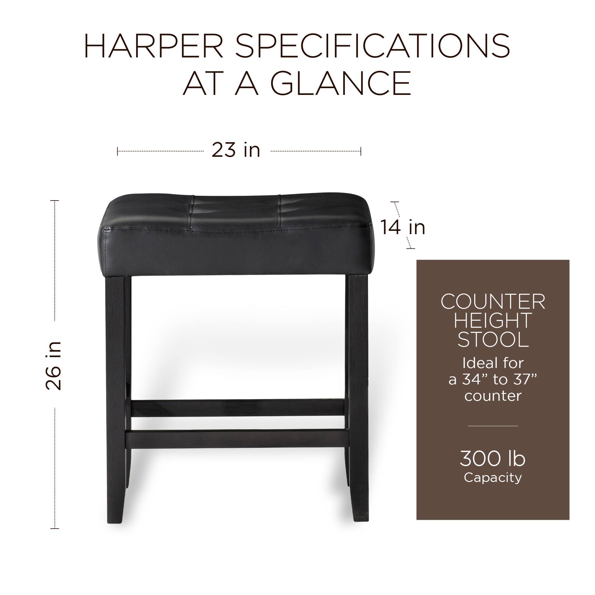 Maven Lane Carte: A La Carte Home Harper Counter Stool, Wood Finish ...