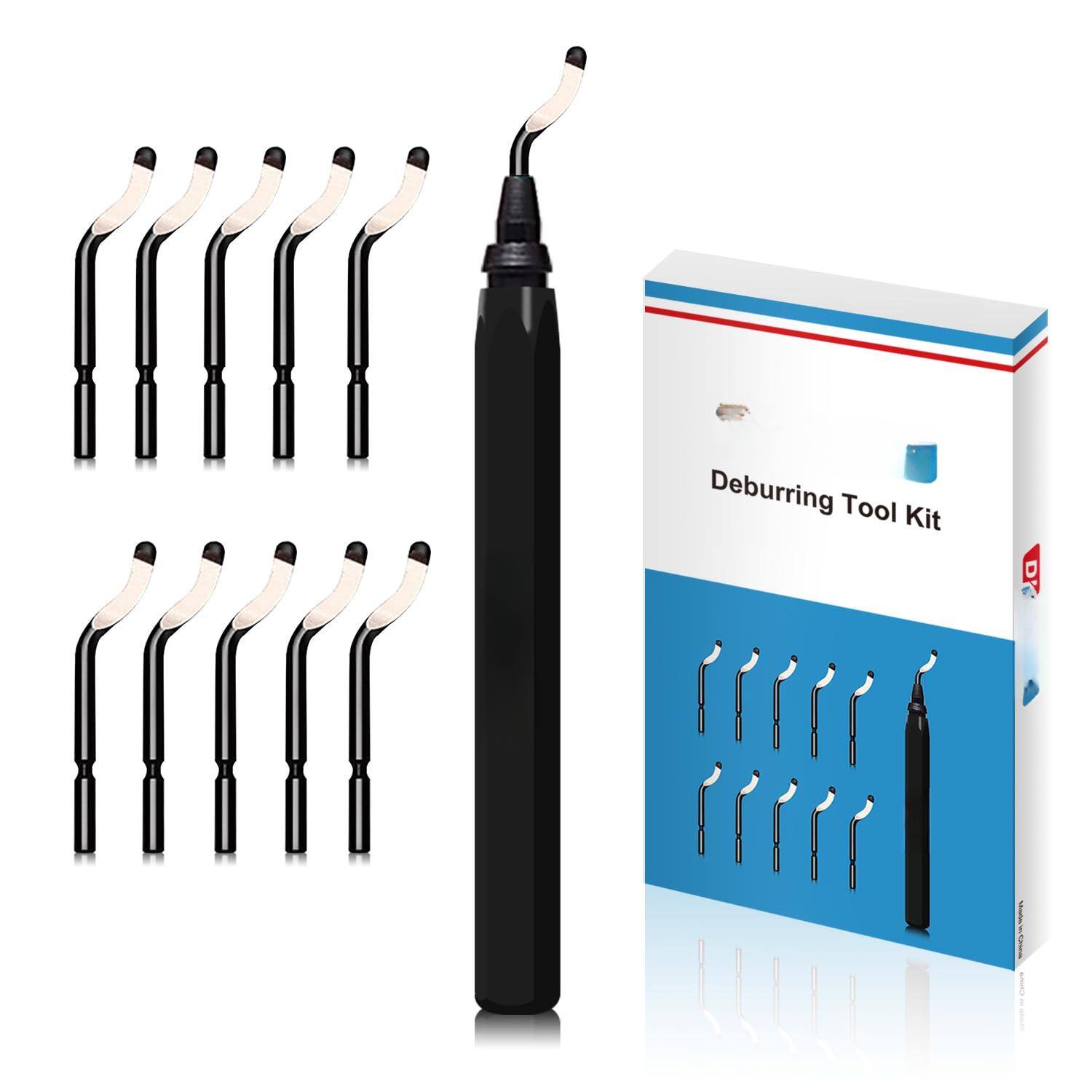 JETRANSPORT - 13-piece Deburring Tool Set With 2 Countersinks & 11 - Works On Metal Pvc Copper Plastic 3d Printed - 11 Pcs Deburring Tool