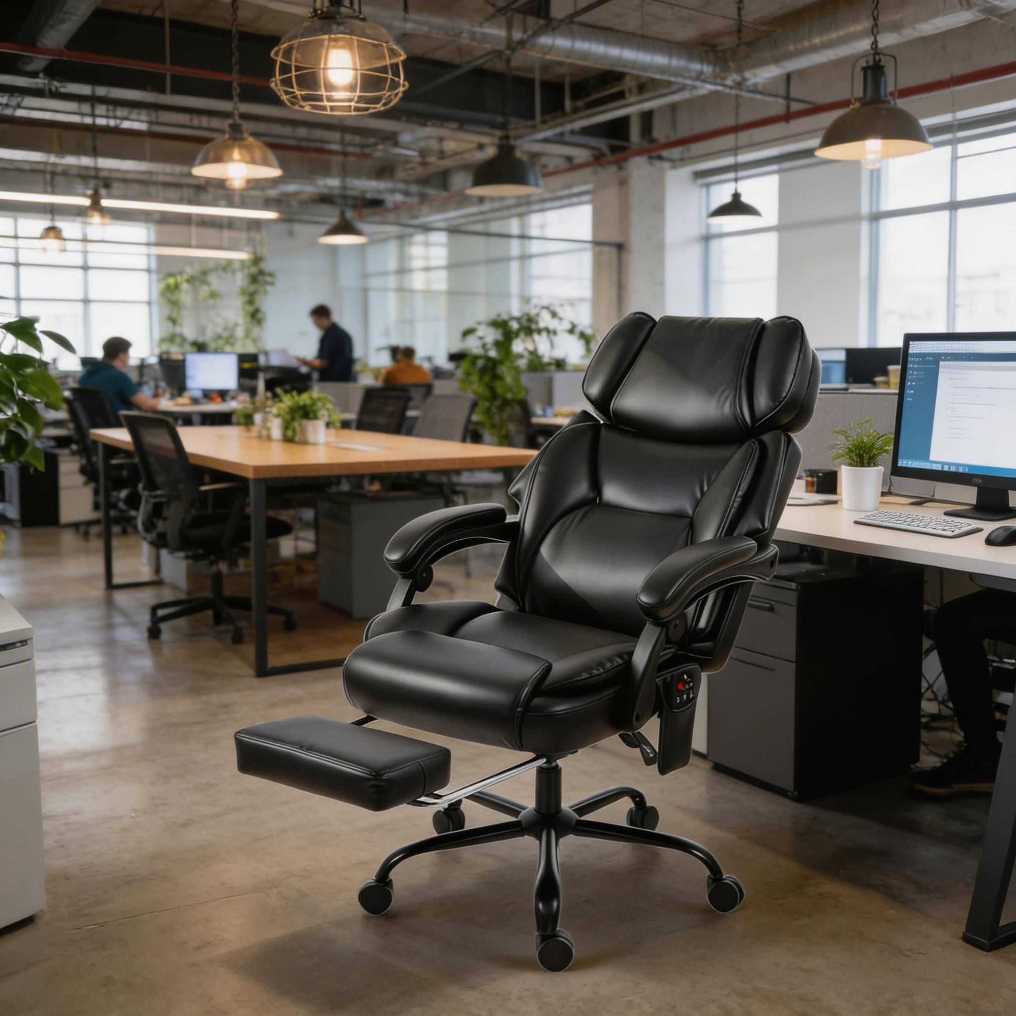 Left. Forest'nSky - Black Soft Computer Chair,Massage Chair Office Chair with High Back - Black.