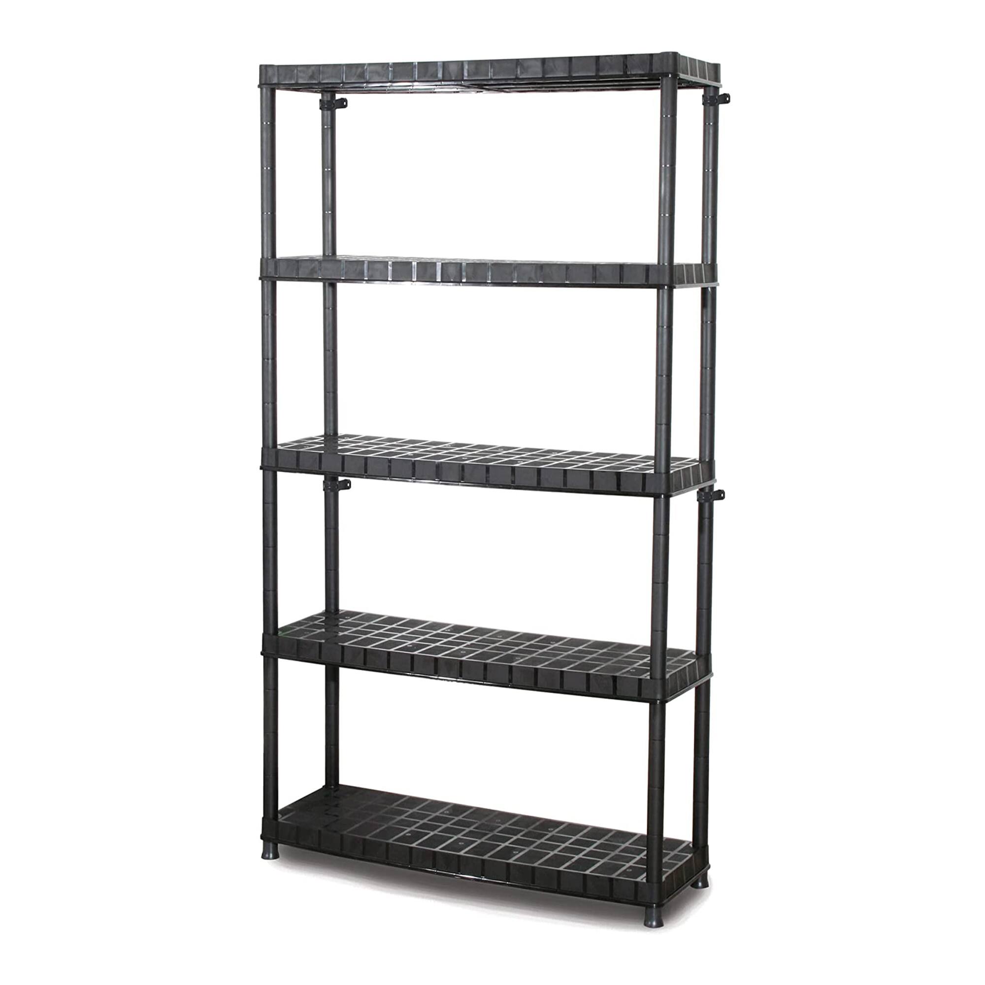Alt View 1. Ram Quality Products - Ram Quality Products Optimo 16 inch 5 Tier Plastic Storage Shelves, Black - Black.