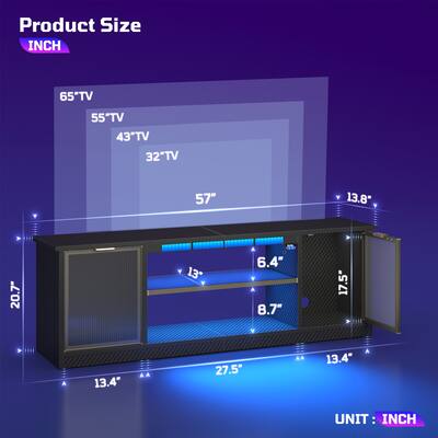 Bestier 57 inch Gaming TV Stand with RGB Music Sync Lights Bestier 57 inch Gaming TV Stand with RGB Music Sync Lights