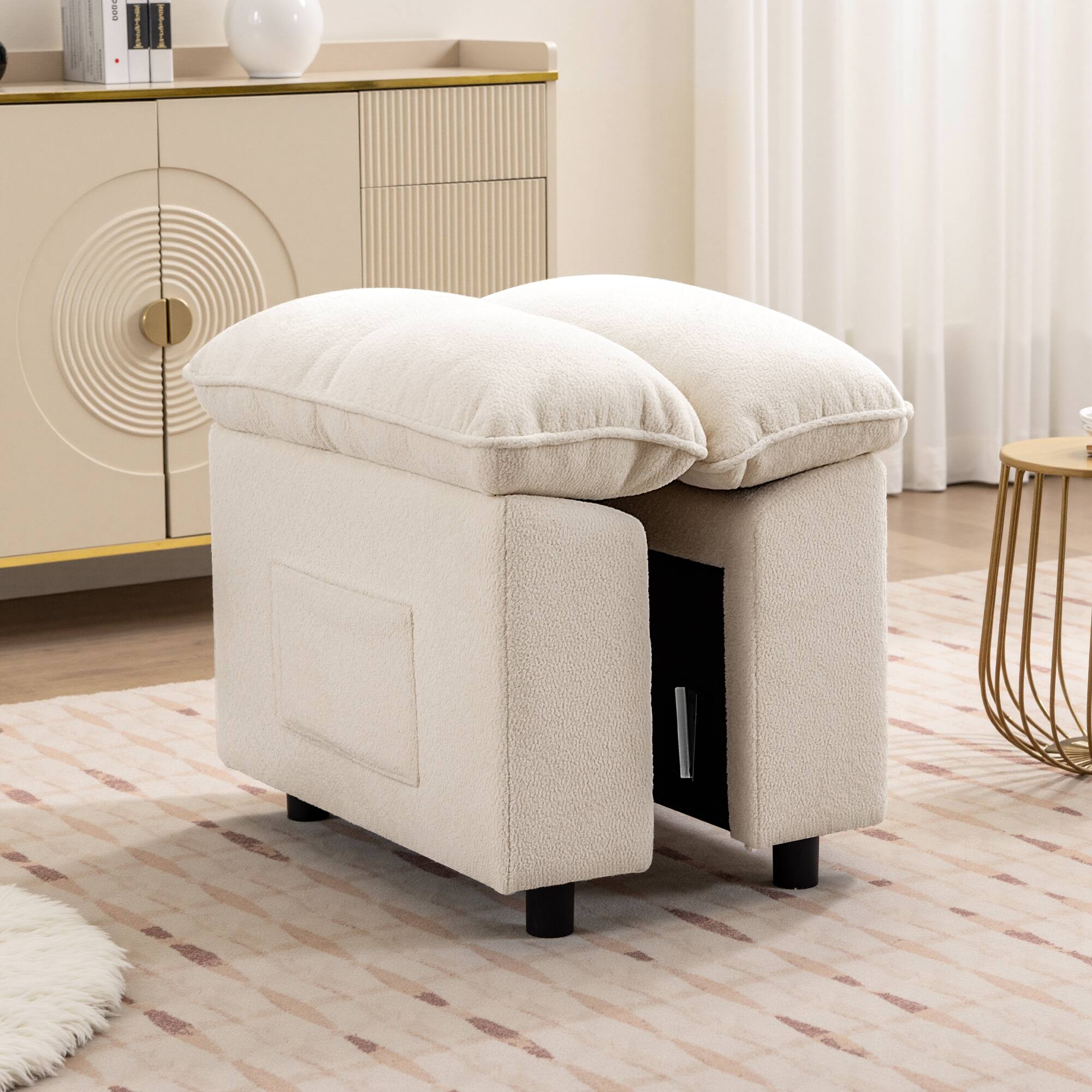 KERDOM - Oversized Pullout Sofa Couch with Storage Ottoman, Side Pocket, Washable Covers, Sectional Sofa Bed Free Combination - White-E price history on PriceWatchPro