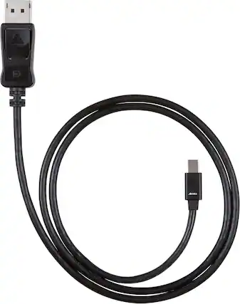 Front. Accell - B143B-003B 3.28 Feet UltraAV Mini DisplayPort to DisplayPort 1.2 Cable - Black - First End: 1 x Mini DisplayPort 1.2 Dig - Black.
