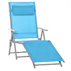Front. Outsunny - Outdoor Folding Lounge Chair, 7-Position Adjustable Zero Gravity Lounge Chair with Pillow - Light Blue.