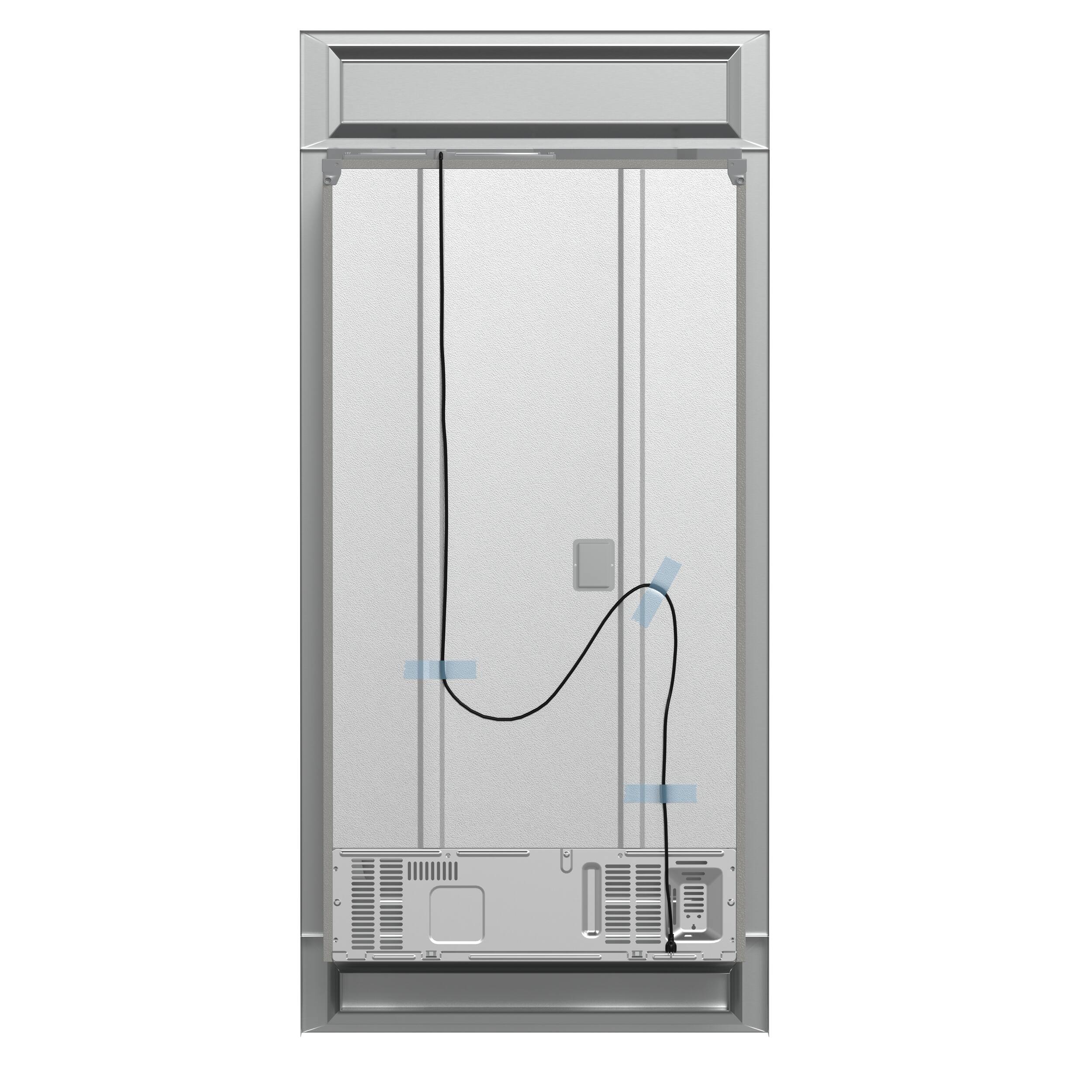 Back. Forno Appliances - Moena 19.2 Cu. Ft. French Door Counter-Depth Refrigerator with Modern Decorative Grill - Stainless Steel VCM.