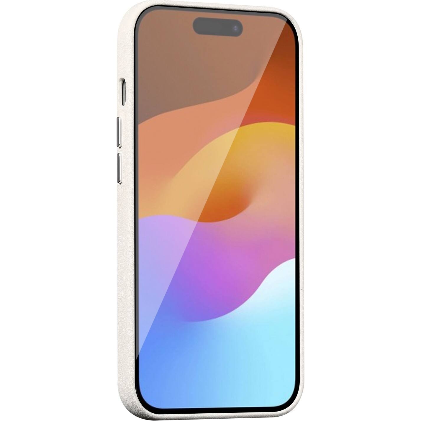 Alt View 12. SaharaCase - FingerGrip Series Genuine Leather Case with Magsafe for Apple iPhone 15 Pro - White.