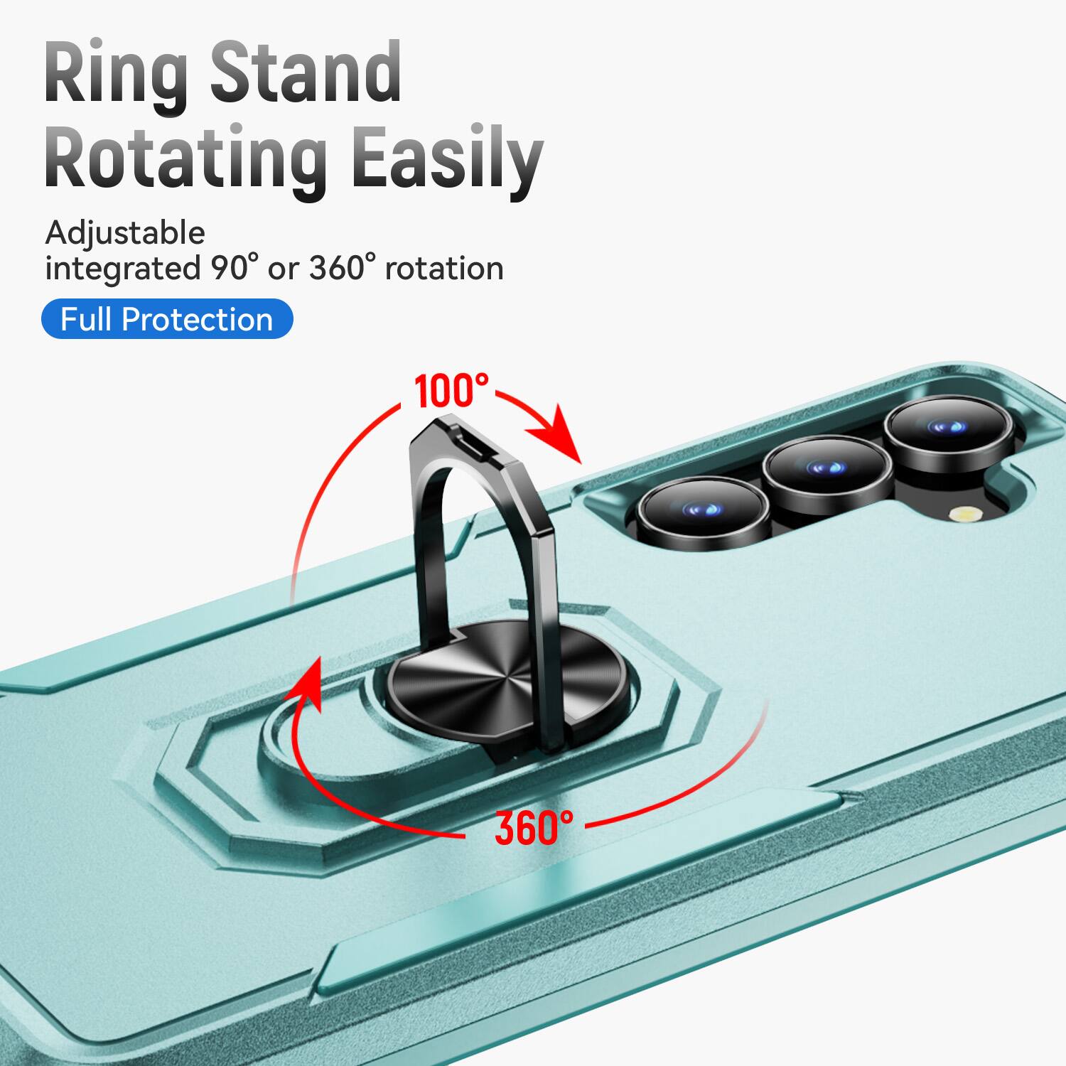 Ring Stand Rotating Easily Adjustable integrated 90° or 360° rotation Full Protection