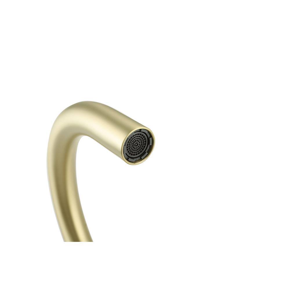 Angle. Elegant Kitchen and Bath - Steven Floor Mounted Roman Tub Faucet with Handshower in Brushed Gold - Brushed Gold.